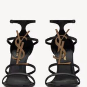 Yves Saint Laurent Black Strappy Heels